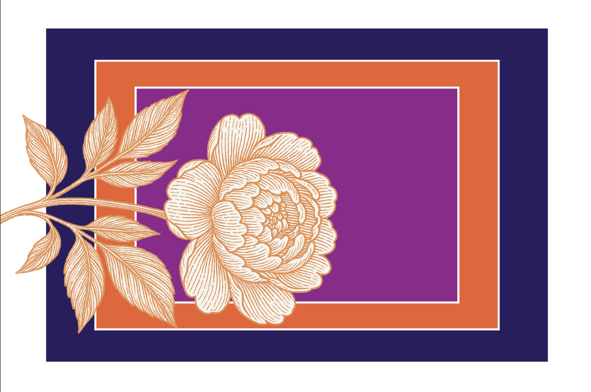 Blue Peony Placemat