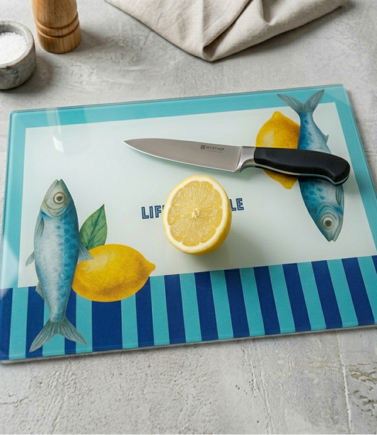 Life is Simple Glass Cutting Board