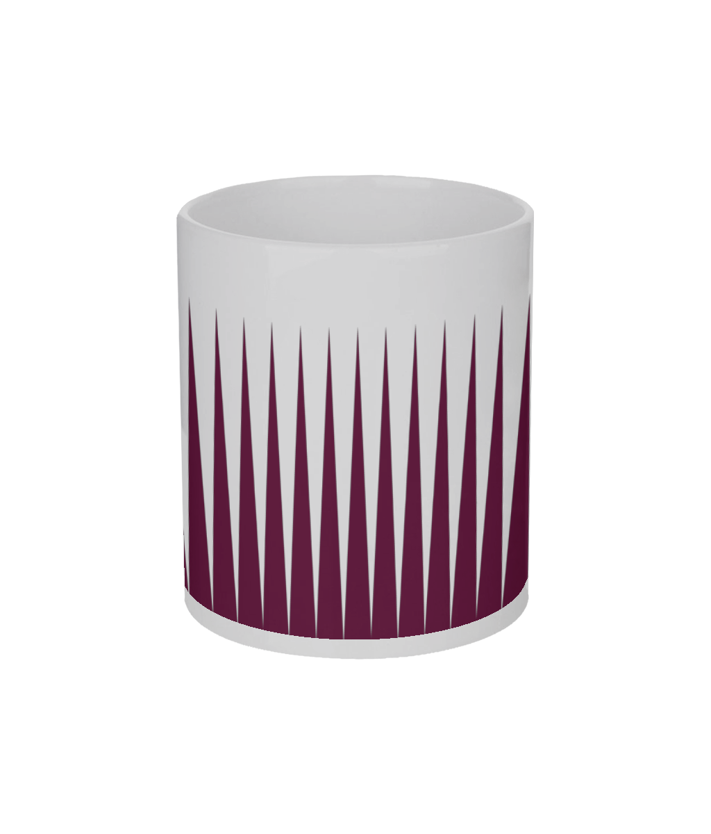 White container with a purple gradient pattern on a white, background, front view