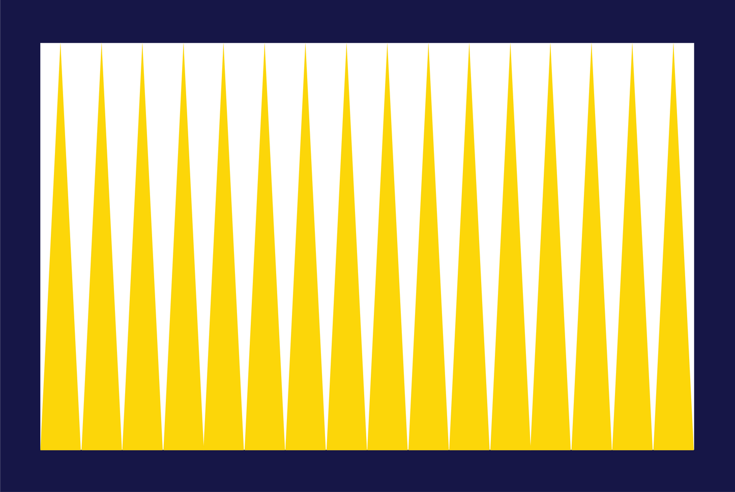 Yellow vertical triangle on a blue background