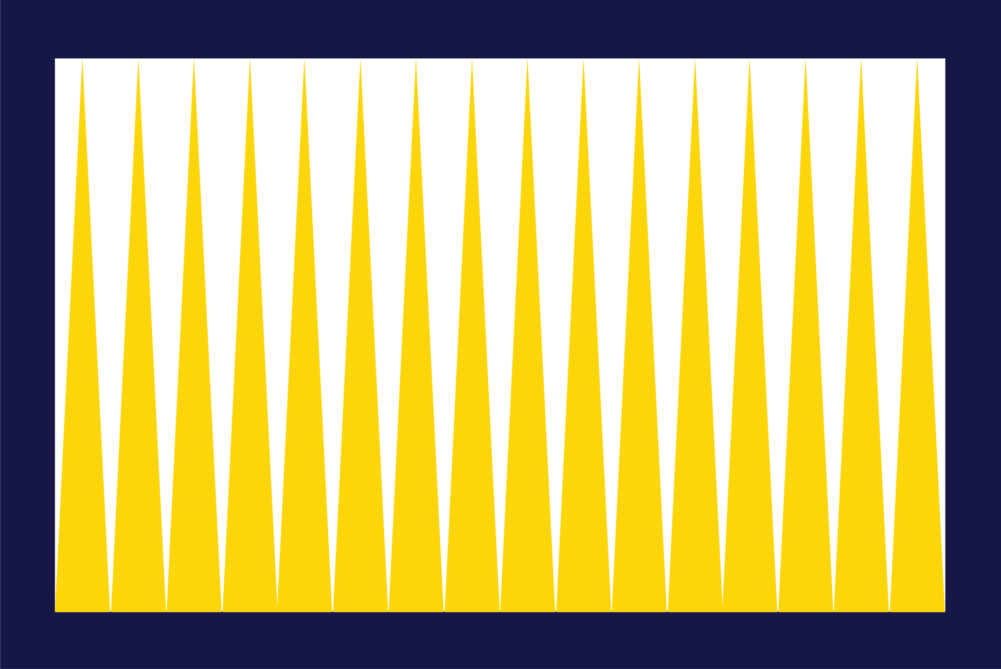 Yellow vertical triangle on a blue background